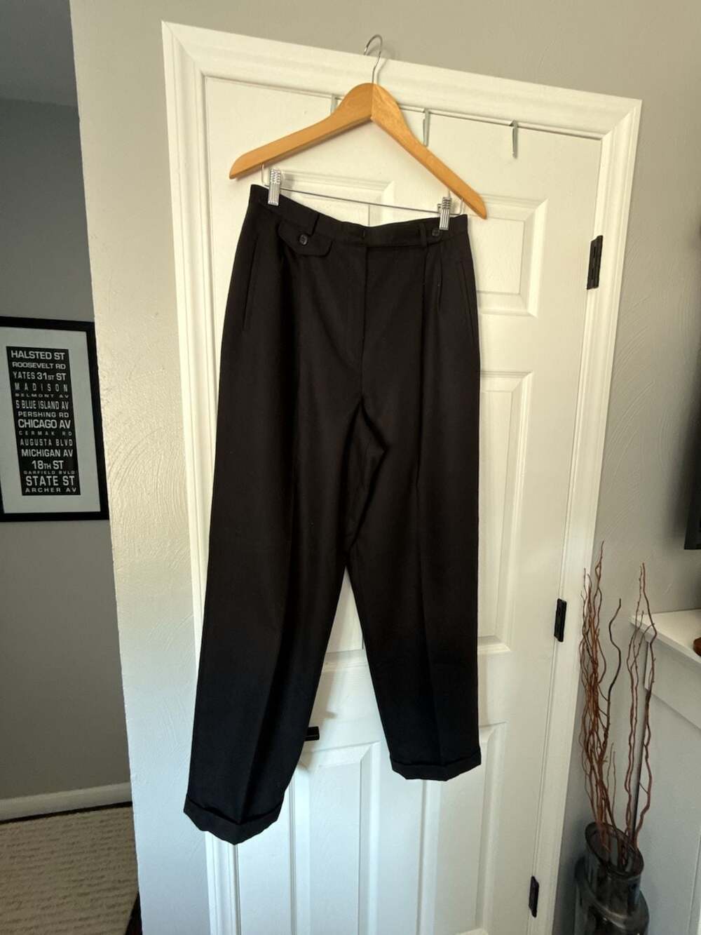 Ralph Lauren 100% Wool pleated Wide-Leg Trousers